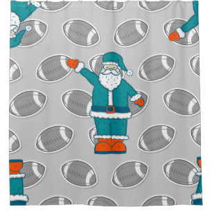 blau orange christmas weihnachtsmann basketball duschvorhang
