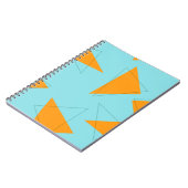 Blau, orange, cool, trendy, modernes Dreieck Notizblock (Linke Seite)