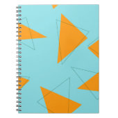Blau, orange, cool, trendy, modernes Dreieck Notizblock (Vorderseite)