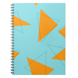 Blau, orange, cool, trendy, modernes Dreieck Notizblock