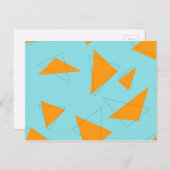 Blau, orange, cool, trendy, modernes Dreieck Postkarte (Vorne/Hinten)