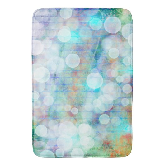 Blau, Orange, Gelb, Abstrakte Weiße Kunst Badematte (Vorderseite Vertikal)