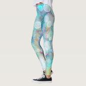 Blau, Orange, Gelb, Abstrakte Weiße Kunst Leggings (Links)