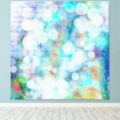 Blau, Orange, Gelb, Abstrakte Weiße Kunst Leinwanddruck (Insitu (Holzboden))