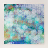 Blau, Orange, Gelb, Abstrakte Weiße Kunst Puzzle (Horizontal)