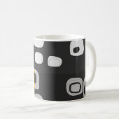 Blau, Orange, Grau Retro Abstrakte Tasse (VorderseiteRechts)