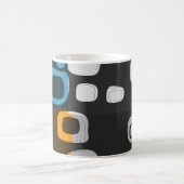 Blau, Orange, Grau Retro Abstrakte Tasse (Mittel)