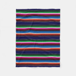 Blau, Orange, Hot Pink, grüne mexikanische Sarapie Fleecedecke