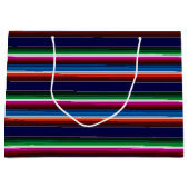 Blau, Orange, Hot Pink, grüne mexikanische Sarapie Große Geschenktüte (Vorderseite)