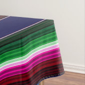 Blau, Orange, Hot Pink, grüne mexikanische Sarapie Tischdecke (Beispiel)