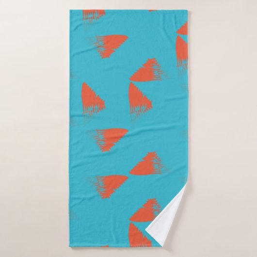 Blau, orange, lebhaft, trendig geometrisch badehandtuch (Badehandtuch)