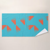 Blau, orange, lebhaft, trendig geometrisch badehandtuch (Badehandtuch)