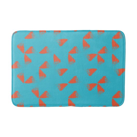 Blau, orange, lebhaft, trendig geometrisch badematte (Vorderseite)
