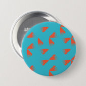 Blau, orange, lebhaft, trendig geometrisch button (Vorne & Hinten)