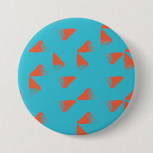 Blau, orange, lebhaft, trendig geometrisch button