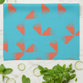 Blau, orange, lebhaft, trendig geometrisch geschirrtuch (Gefaltet)
