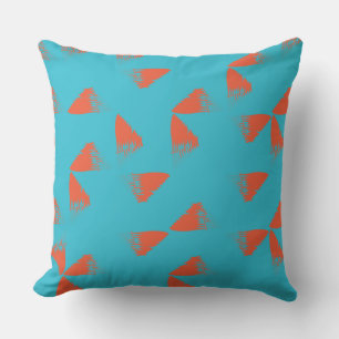 Blau, orange, lebhaft, trendig geometrisch kissen