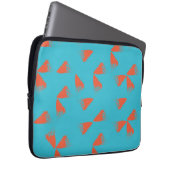 Blau, orange, lebhaft, trendig geometrisch laptopschutzhülle (Vorne Rechts)