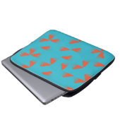 Blau, orange, lebhaft, trendig geometrisch laptopschutzhülle (Vorne Knopf)
