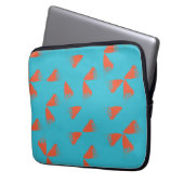 Blau, orange, lebhaft, trendig geometrisch laptopschutzhülle (Vorderseite Links)