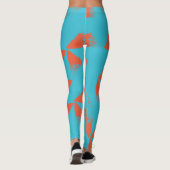 Blau, orange, lebhaft, trendig geometrisch leggings (Rückseite)