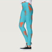 Blau, orange, lebhaft, trendig geometrisch leggings (Links)