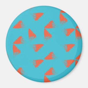 Blau, orange, lebhaft, trendig geometrisch magnet