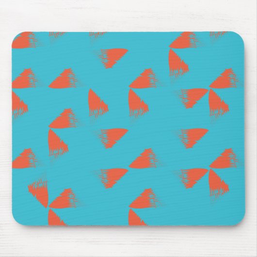 Blau, orange, lebhaft, trendig geometrisch mousepad (Vorne)