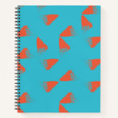 Blau, orange, lebhaft, trendig geometrisch notizblock (Vorderseite)