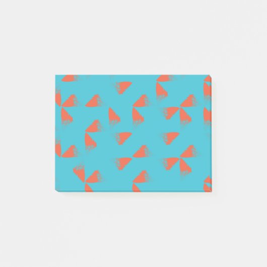 Blau, orange, lebhaft, trendig geometrisch post-it klebezettel (Vorderseite)
