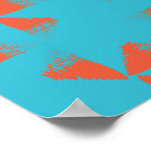 Blau, orange, lebhaft, trendig geometrisch poster (Ecke)
