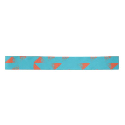 Blau, orange, lebhaft, trendig geometrisch satinband (Vorderseite)
