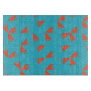 Blau, orange, lebhaft, trendig geometrisch schneidebrett