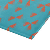 Blau, orange, lebhaft, trendig geometrisch schneidebrett (Ecke)