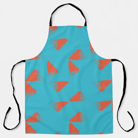 Blau, orange, lebhaft, trendig geometrisch schürze (Vorderseite)