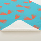 Blau, orange, lebhaft, trendig geometrisch sherpadecke (3/4)