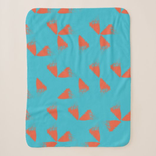 Blau, orange, lebhaft, trendig geometrisch sherpadecke (Vorderseite)