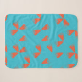 Blau, orange, lebhaft, trendig geometrisch sherpadecke (Vorderseite (Horizontal))