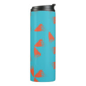 Blau, orange, lebhaft, trendig geometrisch thermosbecher (Nach links gedreht)