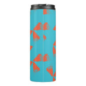 Blau, orange, lebhaft, trendig geometrisch thermosbecher (Rückseite)
