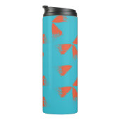 Blau, orange, lebhaft, trendig geometrisch thermosbecher (Nach rechts gedreht)