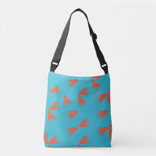 Blau, orange, lebhaft, trendig geometrisch tragetaschen mit langen trägern