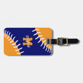 blau orange oder JA Farben Softball Baseball Gepäckanhänger (Vorderseite horizontal)