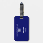 blau orange oder JA Farben Softball Baseball Gepäckanhänger (Rückseite vertikal)