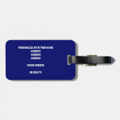 blau orange oder JA Farben Softball Baseball Gepäckanhänger (Rückseite horizontal)