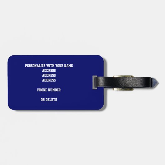 blau orange oder JA Farben Softball Baseball Gepäckanhänger (Rückseite horizontal)