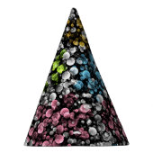 Blau Orange Pink Lime Green Polka Dots Muster Partyhütchen (Rechts)