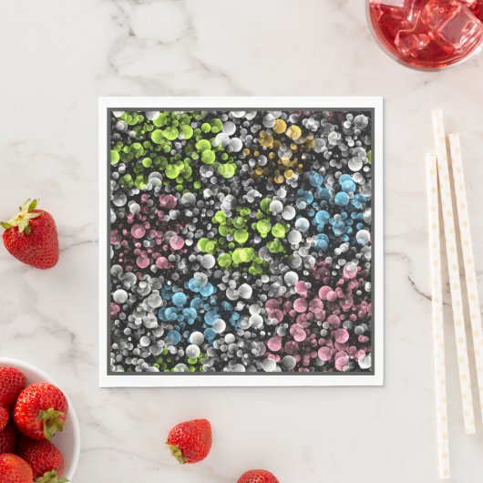 Blau Orange Pink Lime Green Polka Dots Muster Serviette (Beispiel)