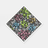 Blau Orange Pink Lime Green Polka Dots Muster Serviette (Ecke)