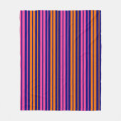 Blau Orange Pink Vertikale Streifen Design   Fleecedecke (Vorderseite)